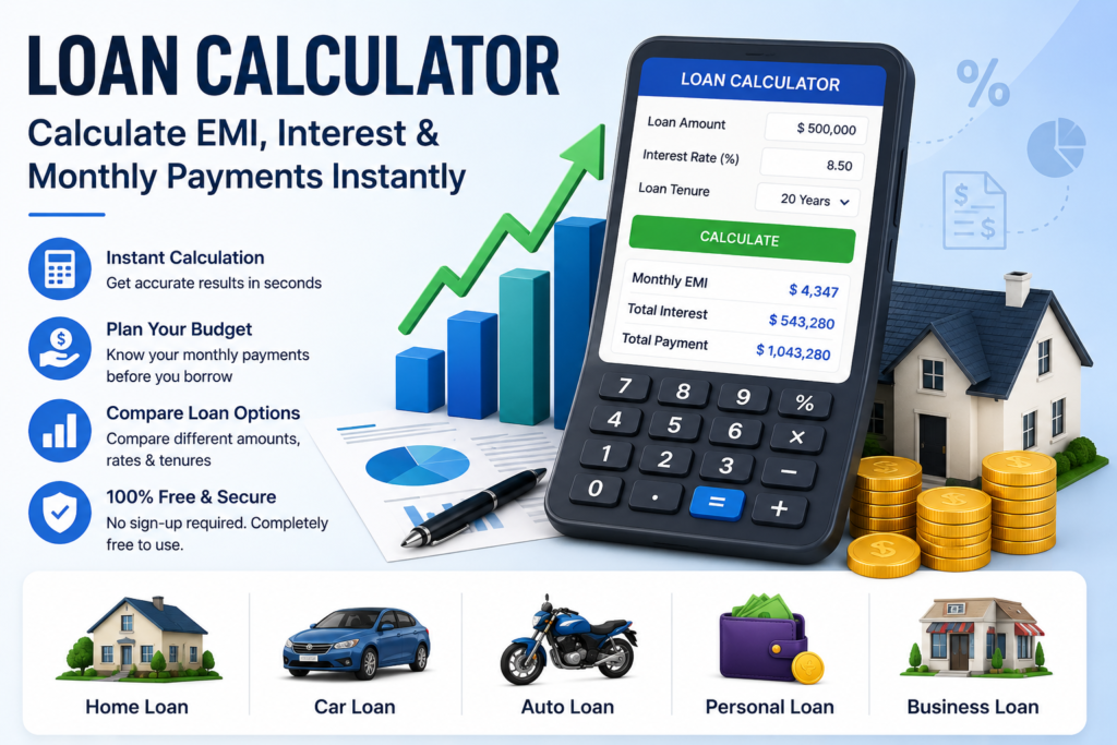 Loan Calculator | Calculate EMI, Interest & Monthly Loan Payments Online